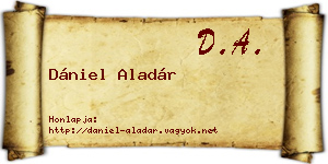 Dániel Aladár névjegykártya